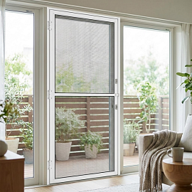 Москитная сетка на магнитах распашная на балконную дверь