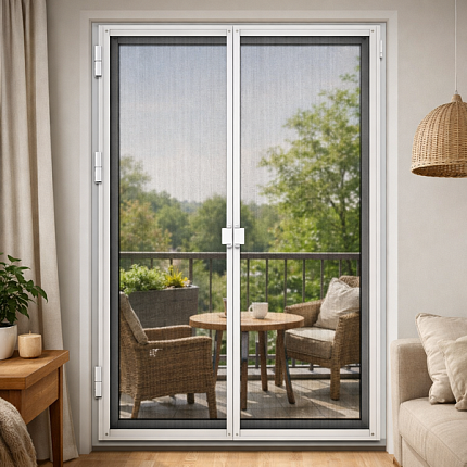 Москитная сетка на магнитах распашная на балконную дверь3